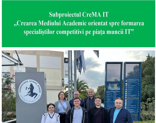Mobilitate academică la Universitatea din Vest Attica, Grecia, în cadrul subproiectului CreMA IT
